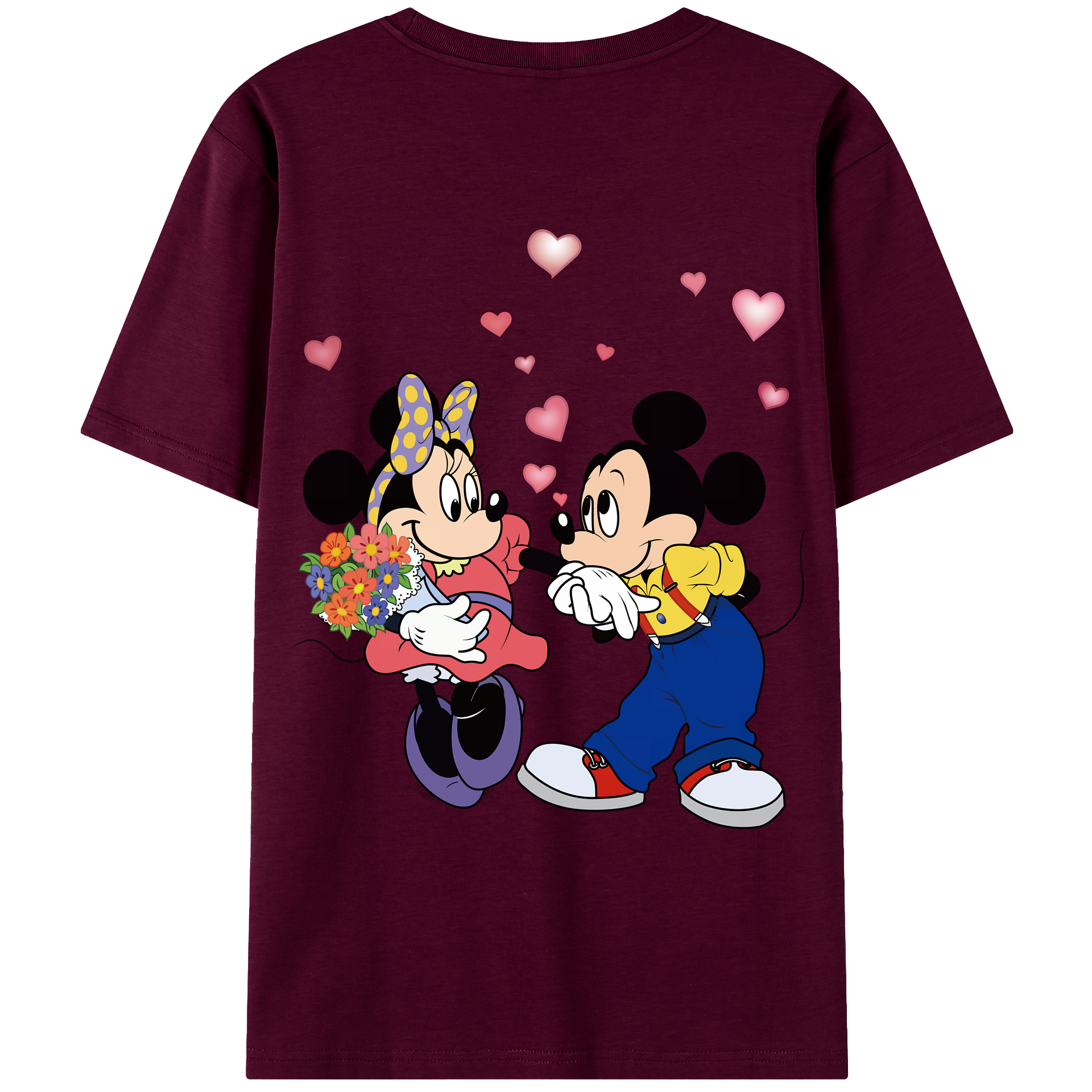 （画像用） ミッキーマウス Mickey Mouse レディース半袖Tシャツ(バックプリント)
